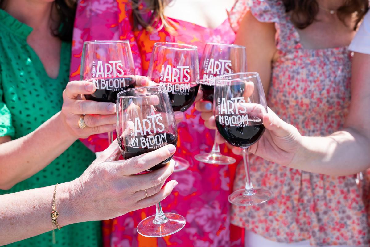 Arts in Bloom wine glasses