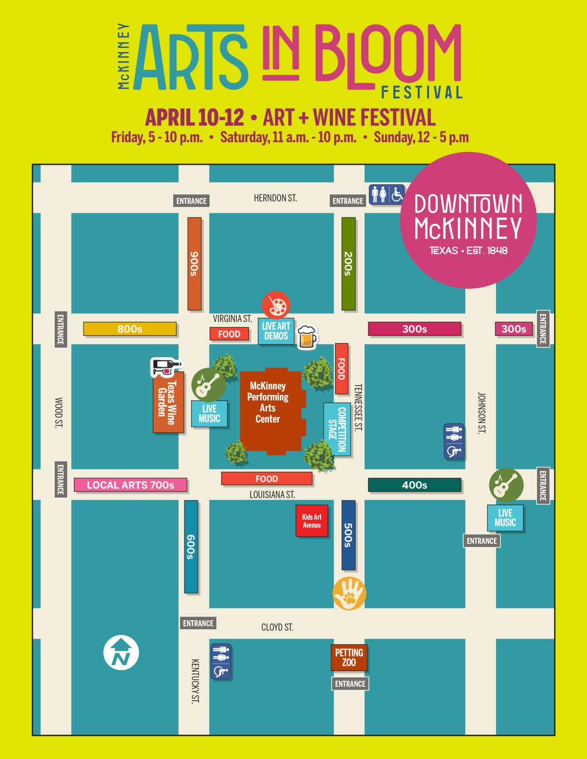 Arts in Bloom 2026 festival map